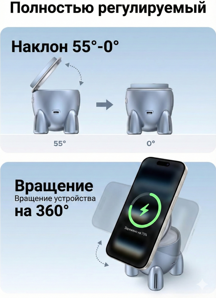 Беспроводное магнитное зарядное устройство UGREEN Wireless 25W, W713 (65300)  фото