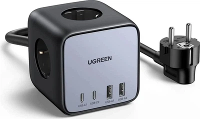 Зарядное устройство на 2C2A+3 розетки, 1.8м, 65W, QC4.0/PD3.0, CD268 (60113) UGREEN фото