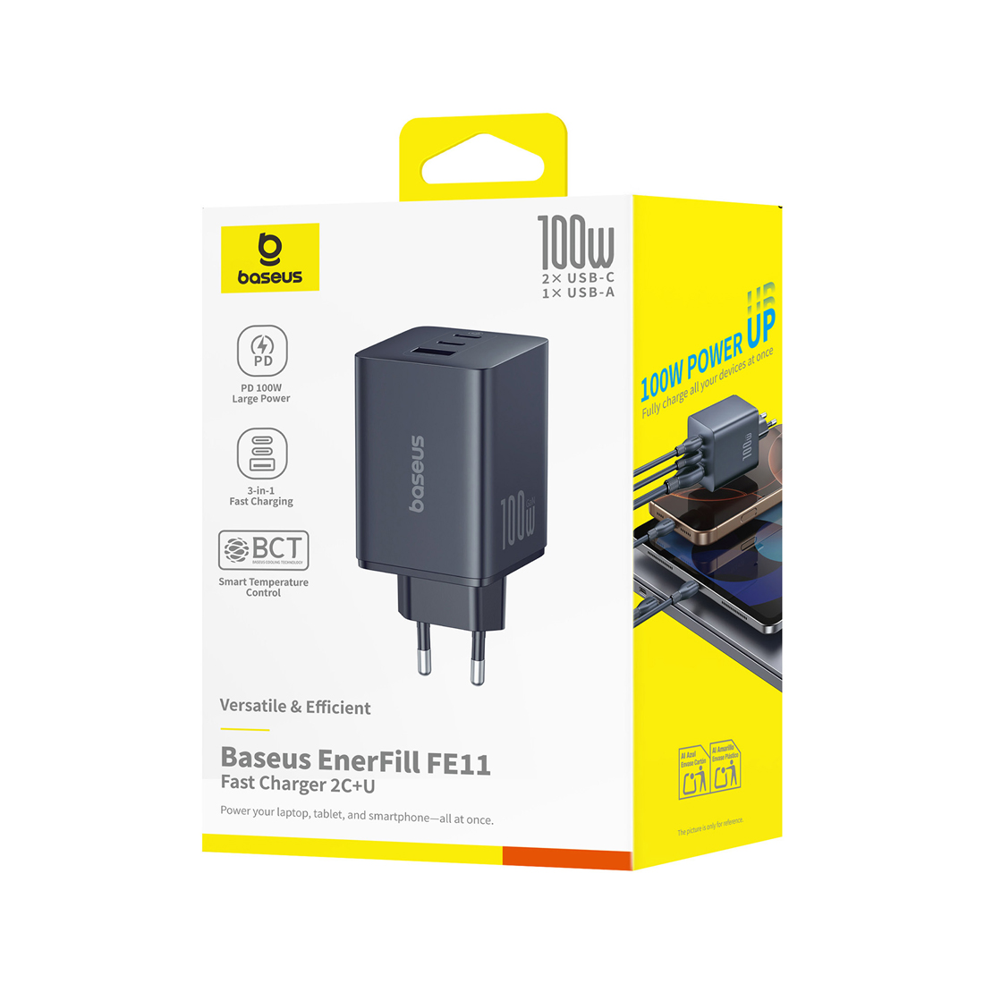 Адаптер питания Baseus EnerFill FE11 2C+U 100W Black (P10182102123-00) фото