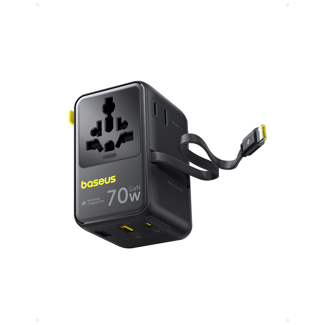 Адаптер питания Baseus EnerCore CG11 Universal Travel Adapter 70W 2AC+2U+2C Cosmic Black (E0307E00) фото
