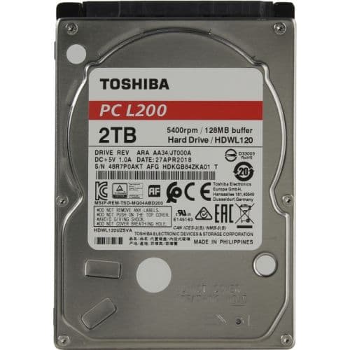 картинка Жесткий диск TOSHIBA HDWL120UZSVA/HDKGB84ZKA01T L200 Mobile 2ТБ 2,5" 5400RPM 128MB SATA-III от магазина itmag.kz