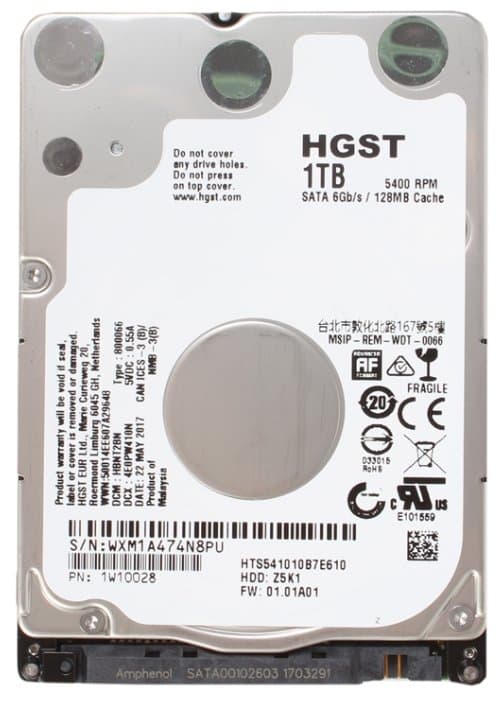 картинка Жесткий диск HGST TRAVELSTAR Z7K500.B HTS541010B7E610 (1W10028) 1000ГБ 2,5" 5400RPM 128МB 7мм (SATA-III) Mobile от магазина itmag.kz