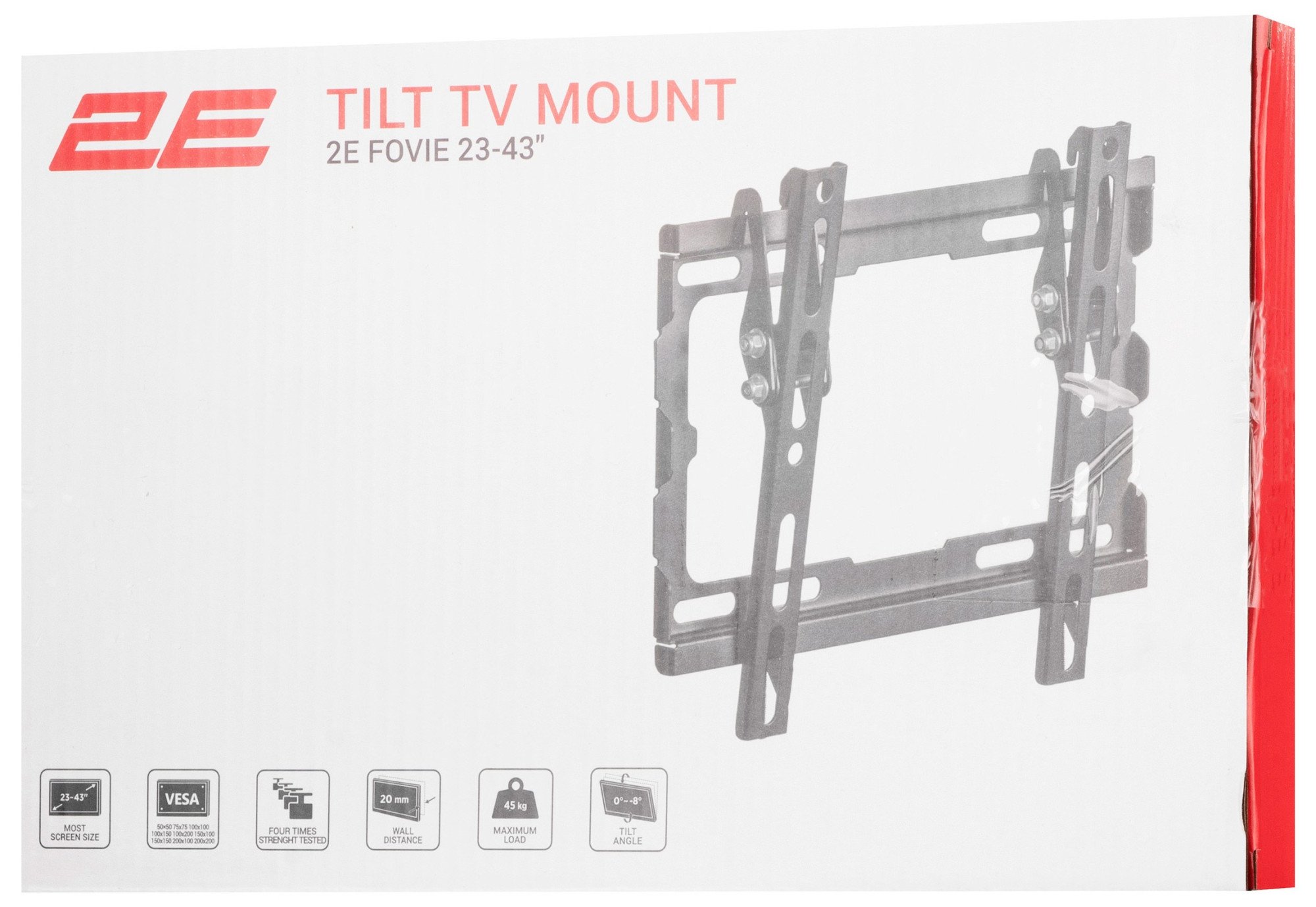 Кронштейн для ТВ 2E Fovie, 23"-43", до 45 кг, Black (2E2GEN2343TILT) фото