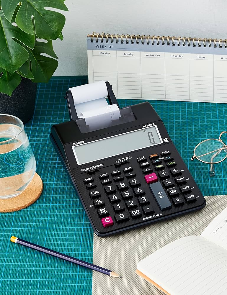 Калькулятор печатающий CASIO HR-150RCE-WB-EC, ЗУ в комплекте (HR-150RCE-WB-EC) фото