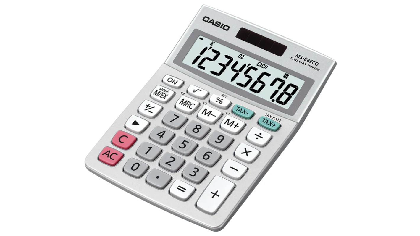Калькулятор настольный CASIO MS-88ECO-W-EP (MS-88ECO-W-EP) фото
