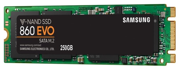 картинка Твердотельный накопитель 250Gb SSD Samsung 860 EVO M.2 PCIe R550Mb/s W520MB/s MZ-N6E250BW от магазина itmag.kz