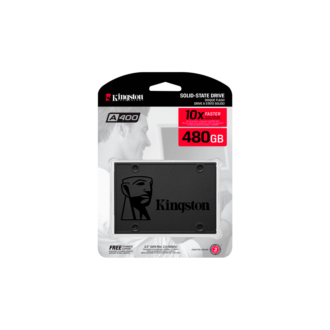картинка  Твердотельный накопитель SSD-накопитель Kingston A400 480Gb SA400S37/480G от магазина itmag.kz