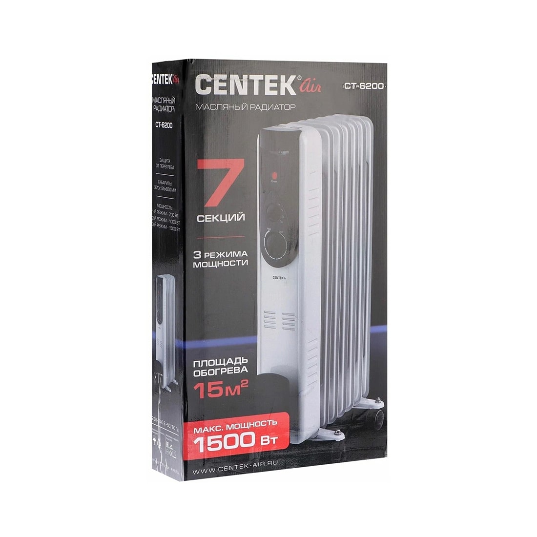 Обогреватель Centek CT-6200, 1500Вт, White (CT-6200) фото