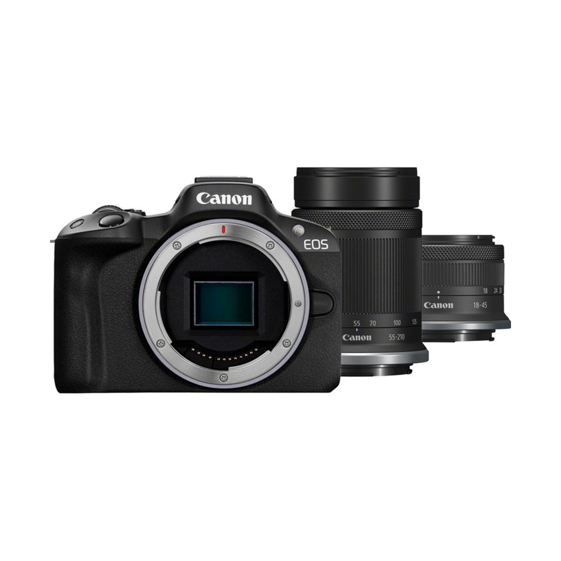 Цифровой фотоаппарат CANON EOS R50 + RF-S 18-45 mm IS STM + RF-S 55-210 mm IS STM Black (5811C034) фото