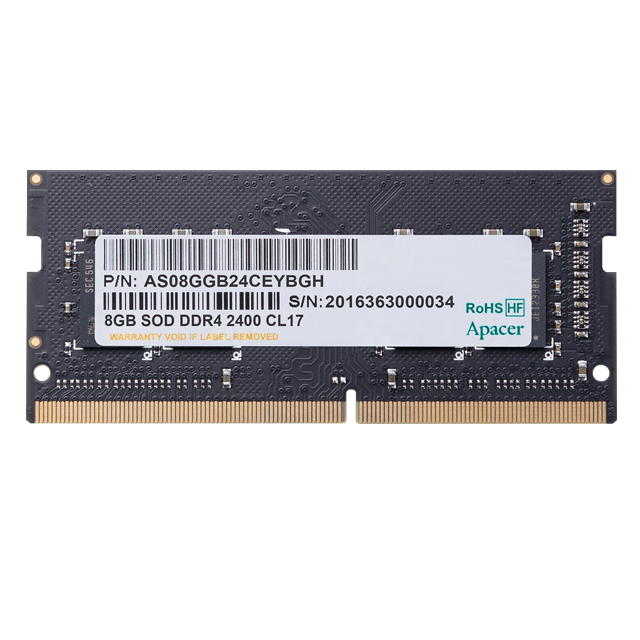 картинка Оперативная память для ноутбука для ноутбука, Apacer, ES.08G2T.GFH, DDR4, 8 GB, SO-DIMM 2400MHz, CL17 от магазина itmag.kz