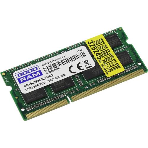 картинка Оперативная память для ноутбука 8Gb DDR3 1600Mhz GOODRAM SODIMM PC3-12800 CL11 GR1600S364L11/8G от магазина itmag.kz