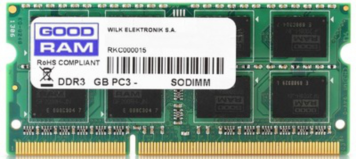картинка Оперативная память для ноутбука 4Gb DDR3 1600Mhz GOODRAM SODIMM PC3-12800 CL11 GR1600S364L11S/4G от магазина itmag.kz