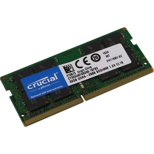 картинка Оперативная память для ноутбука 32GB DDR4 2666 MT/s Crucial PC4-21300 SO-DIMM1.2V CT32G4SFD8266 от магазина itmag.kz