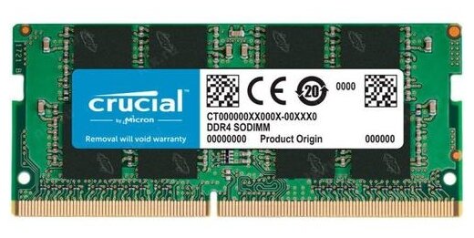 картинка Оперативная память для ноутбука 16GB DDR4 3200 MHz Crucial PC4-25600 CL22 SO-DIMM1.2V CT16G4SFRA32A от магазина itmag.kz