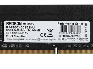 картинка Оперативная память для ноутбука AMD Radeon R7 8GB DDR4 2400MHz SO-DIMM R748G2400S2S-U Retail Pack от магазина itmag.kz