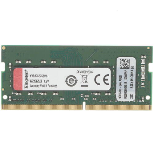 Оперативная память для ноутбука Kingston ValueRAM SODIMM 16Gb/3200 DDR4 DIMM KVR32S22S8/16 (KVR32S22S8/16) фото