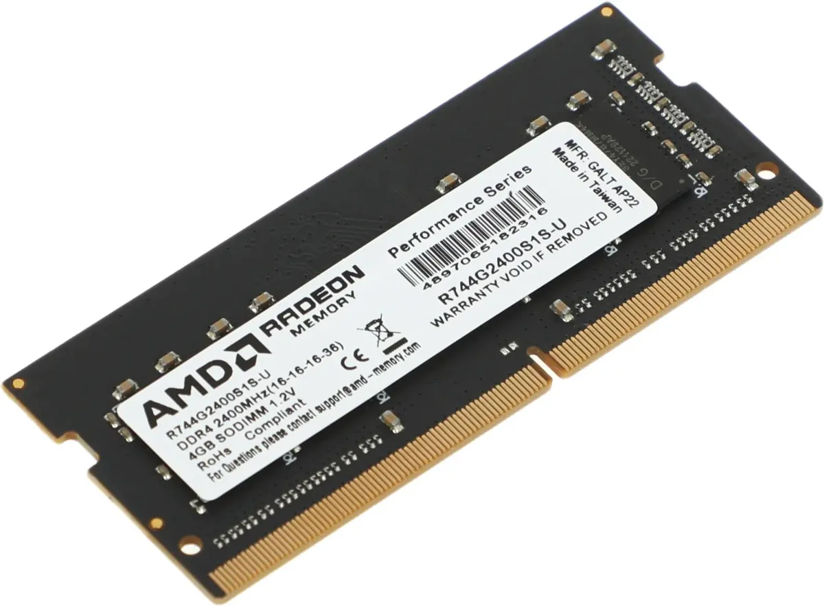 Оперативная память для ноутбука AMD Radeon R7 Performance Series 4Gb DDR4 2400MHz (R744G2400S1S-U) фото