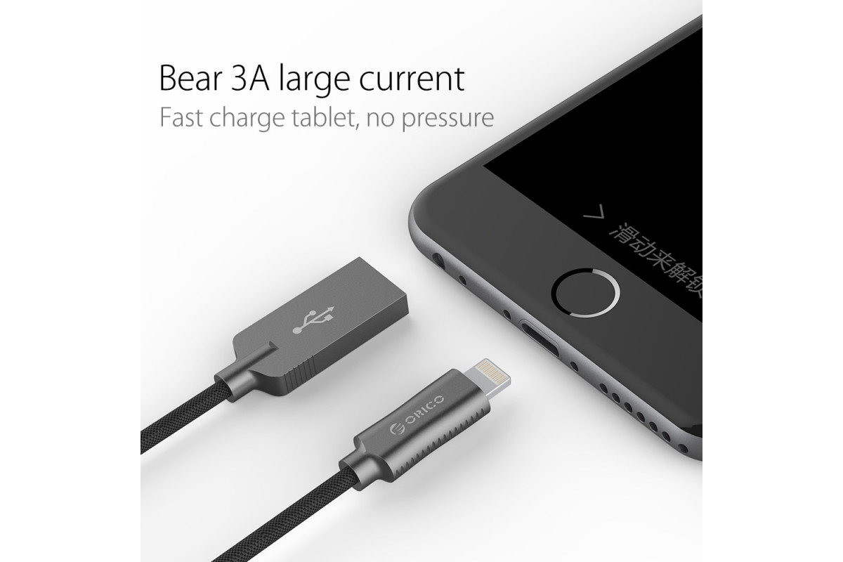 Кабель USB 2.0 - Lightning(m) 8-pin, 1m (ORICO-LTU-10-BK-BP) фото