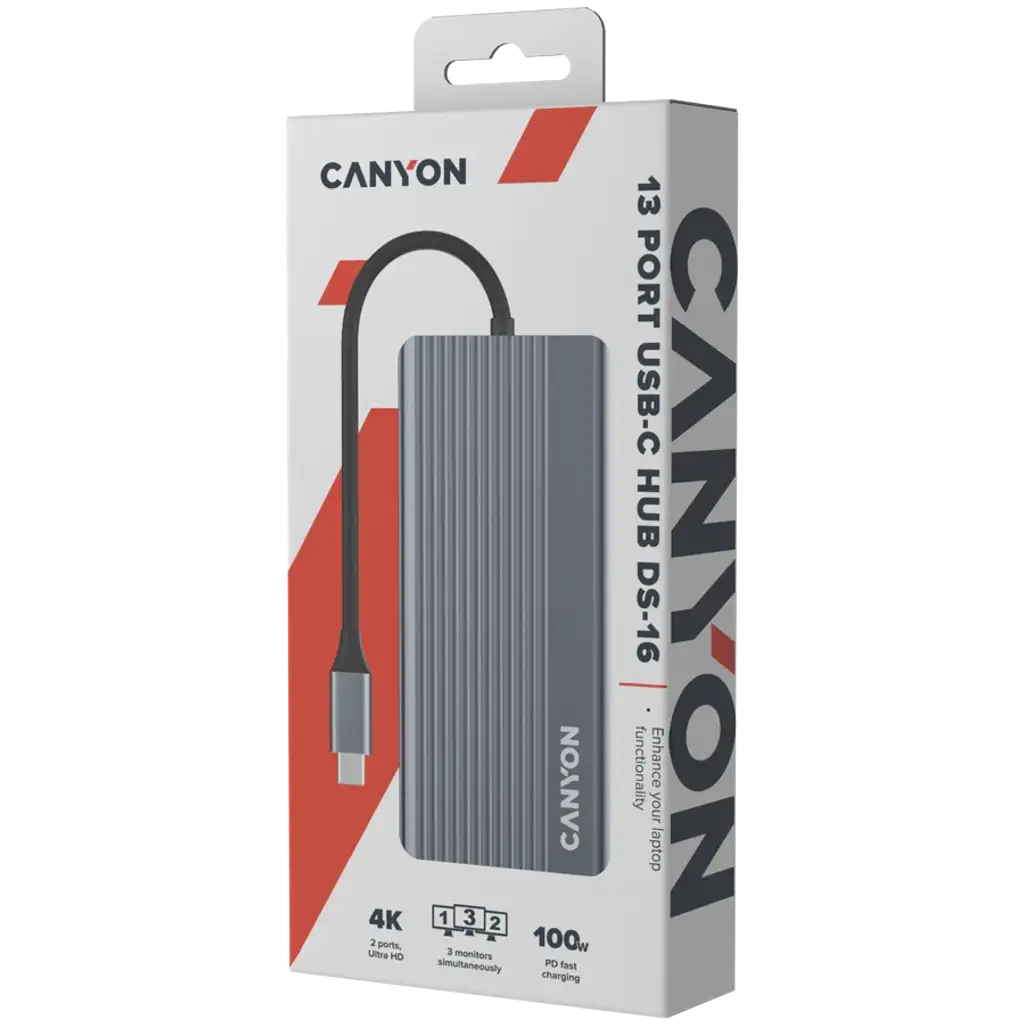 USB хаб canyon DS-16 - Grey (CNS-TDS16) фото
