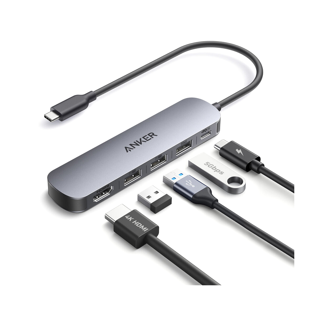 Концентратор Anker USB-C 5-in-1 - Серый (A8357HA0) фото
