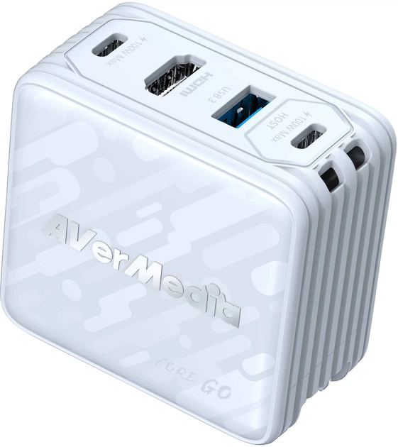 Карта видеозахвата Зарядный блок + передача данных  AverMedia Core GO, Charging 100W, white GC313 (40AAGC313AWP) фото