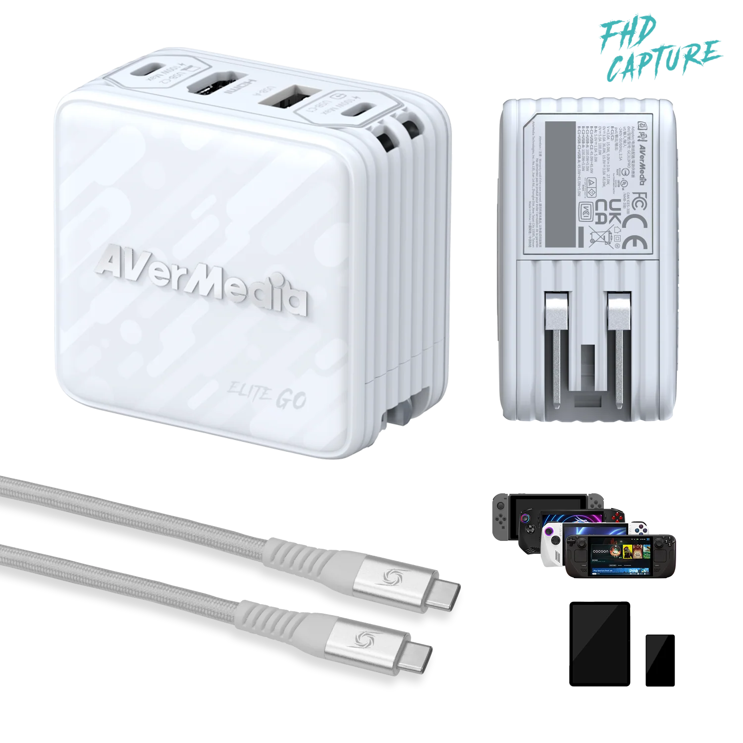 Карта видеозахвата зарядный блок+передача данных  AverMedia Elite GO, white GC313Pro (61GC313PR0A5) фото