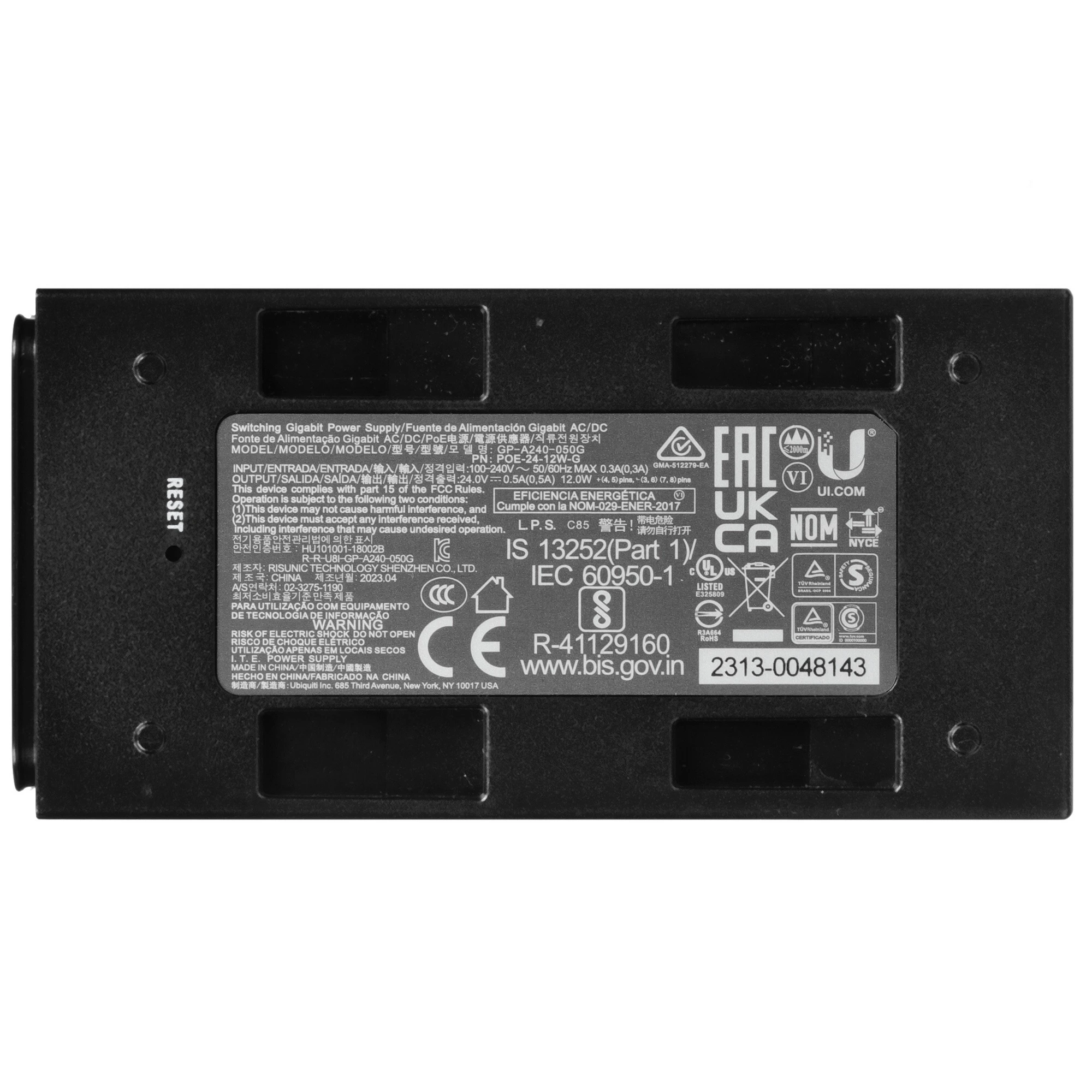 Адаптер PoE GBE POE-24-12W-G UBIQUITI (POE-24-12W-G) фото