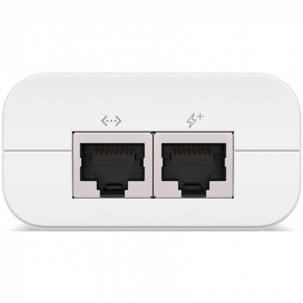 Инжектор UBIQUITI U-PoE+, 30W, 48V DC/0.65A, 1xGbE, PoE+, 2-парное питание, 100–240V AC (U-PoE+) фото