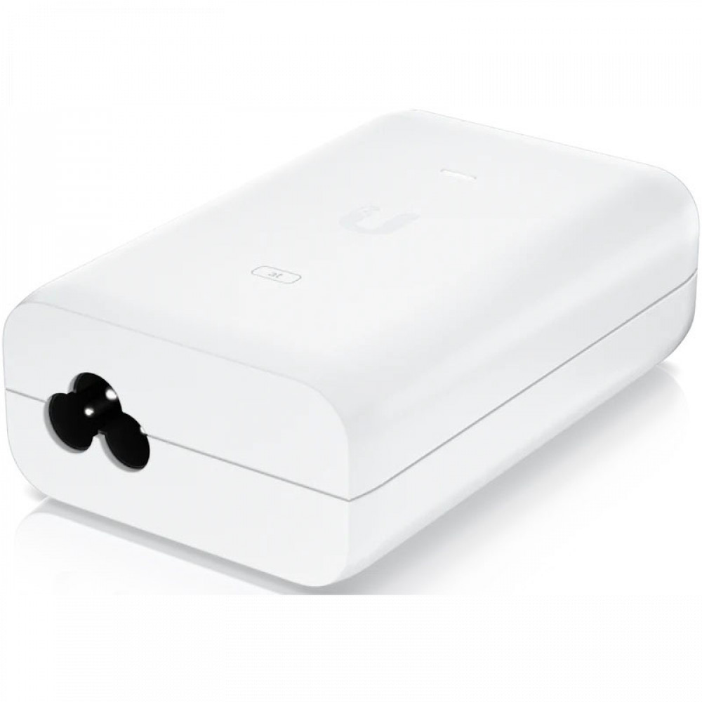 Инжектор UBIQUITI U-PoE+, 30W, 48V DC/0.65A, 1xGbE, PoE+, 2-парное питание, 100–240V AC (U-PoE+) фото
