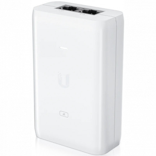 Инжектор UBIQUITI U-PoE+, 30W, 48V DC/0.65A, 1xGbE, PoE+, 2-парное питание, 100–240V AC (U-PoE+) фото
