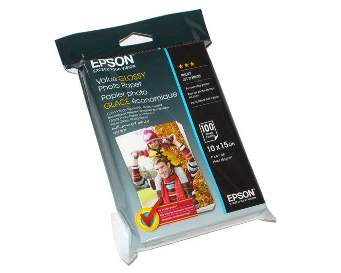 картинка Бумага для струйной печати Epson C13S400039 Value Glossy Photo Paper 10x15cm, 100 листов от магазина itmag.kz