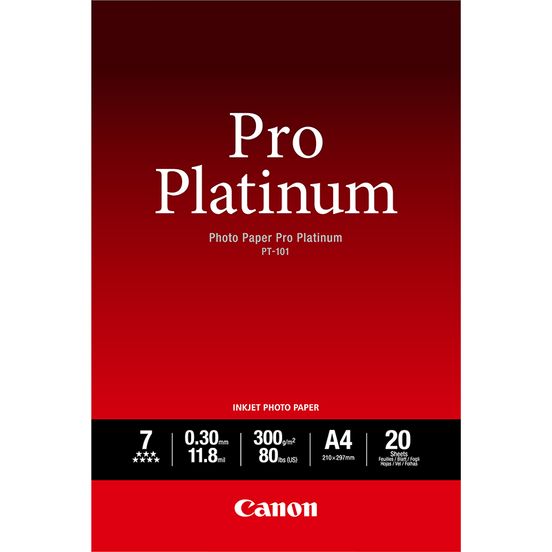 Глянцевая фотобумага Canon PT-101 Pro Platinum A3, 20 шт. (2768B017AA) фото