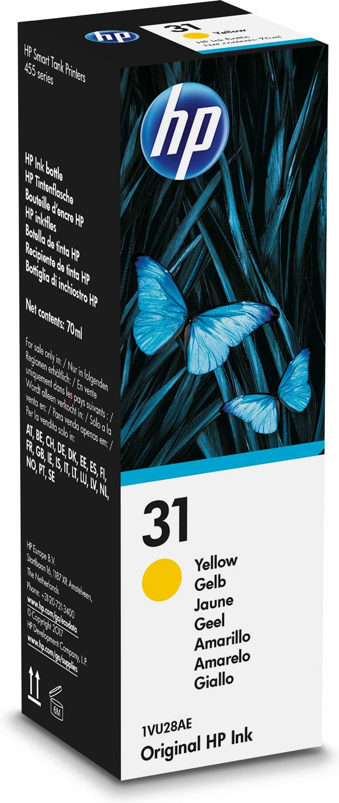 Чернила HP 31 (1VU28AE) Желтые, 30мл фото