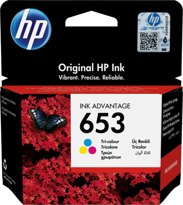 картинка Оригинальный струйный картридж HP 653 Ink Advantage, трехцветный (3YM74AE) от магазина itmag.kz