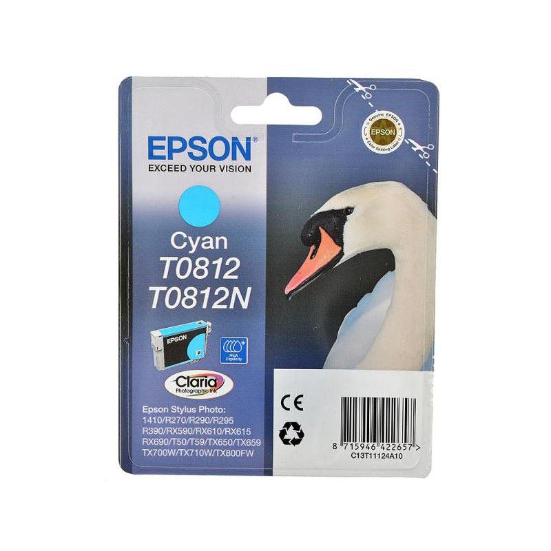 картинка Картридж Epson C13T11124A10 (0812) R270/290/RX590_HIGH голубой от магазина itmag.kz