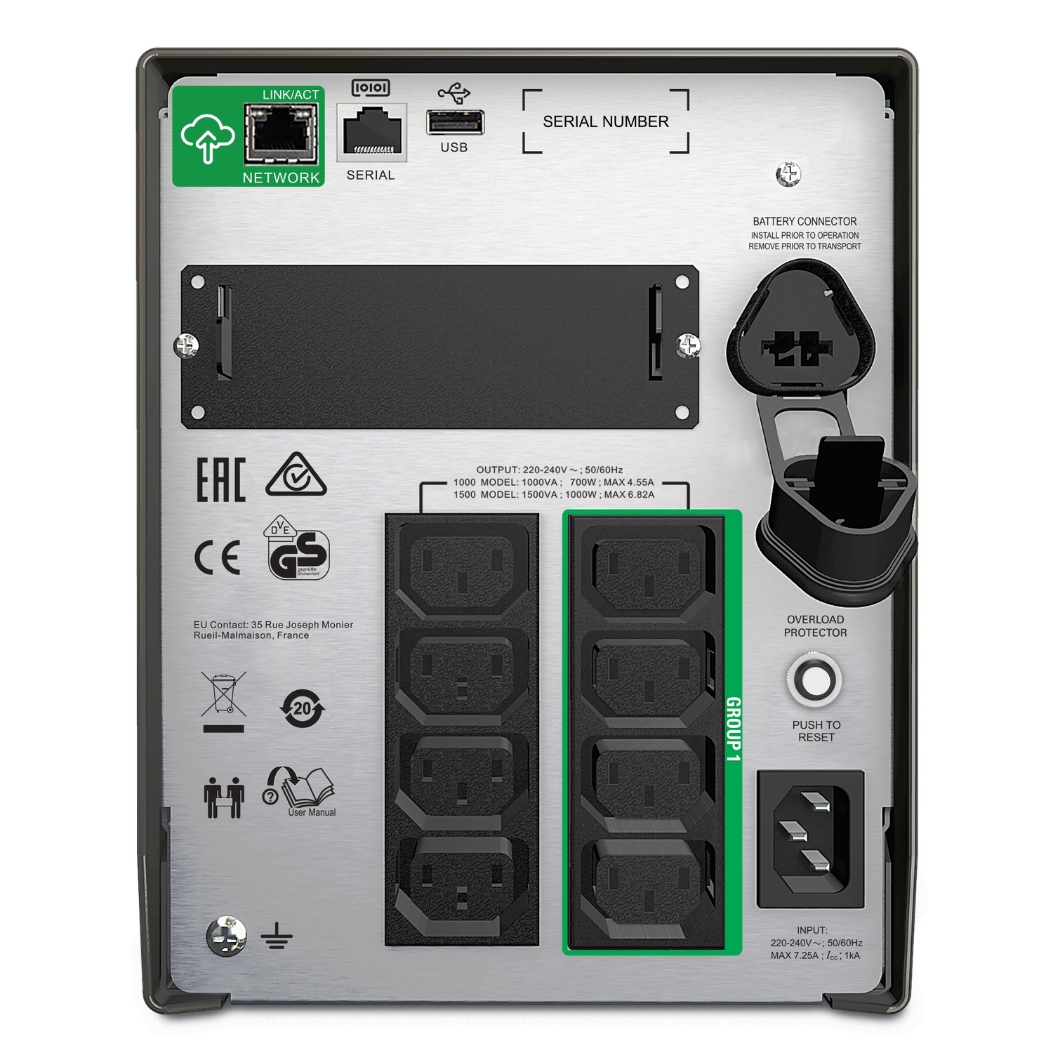 картинка Источник бесперебойного питания APC SMT1000IC  8x IEC C13 outlets, LCD/Smart/1000 VА/700 W от магазина itmag.kz