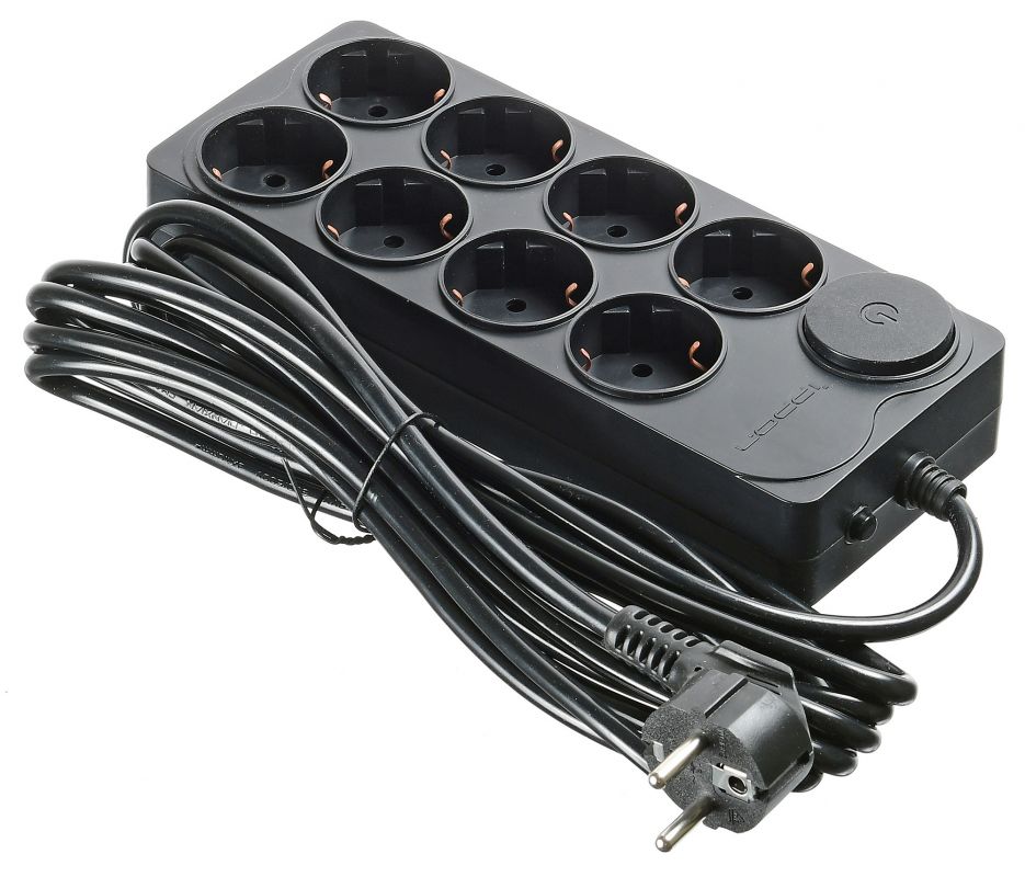 картинка Сетевой фильтр Ippon BK-238 3м 10A/2.2кВт (8 розеток) черный (коробка) от магазина itmag.kz