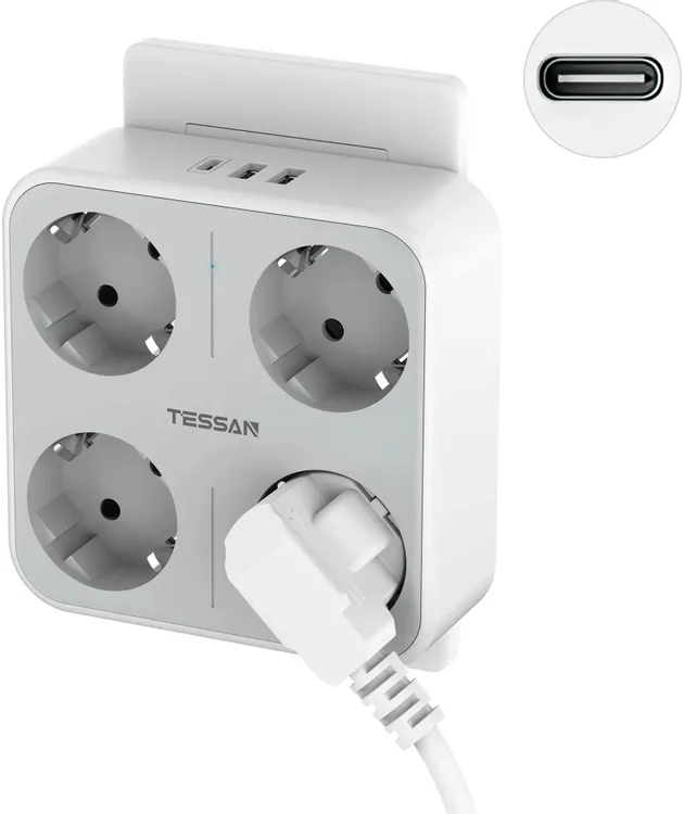 Сетевой фильтр Tessan TS-302-DE-C, Grey (TS-302-DE-C) фото