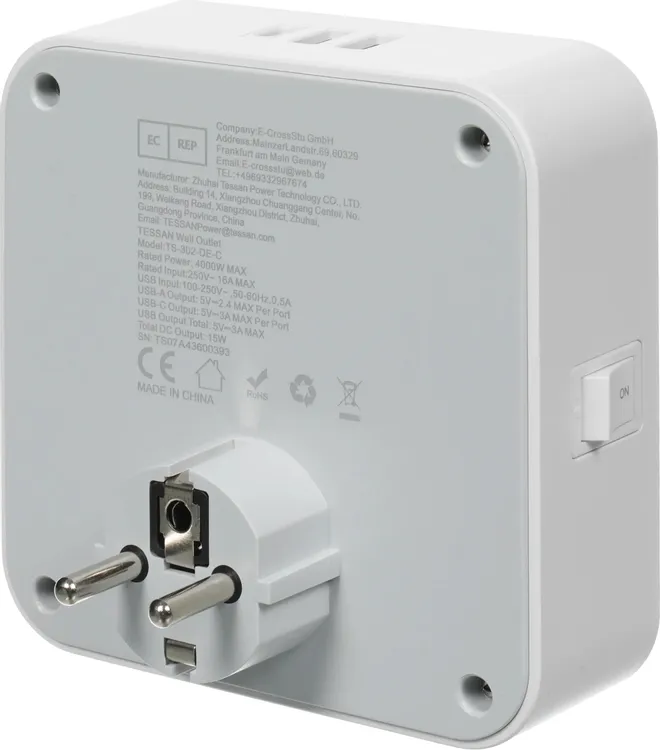 Сетевой фильтр Tessan TS-302-DE-C, Grey (TS-302-DE-C) фото
