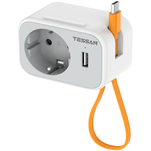 Сетевой фильтр + зарядка Tessan TS-332, grey (TS-332) фото