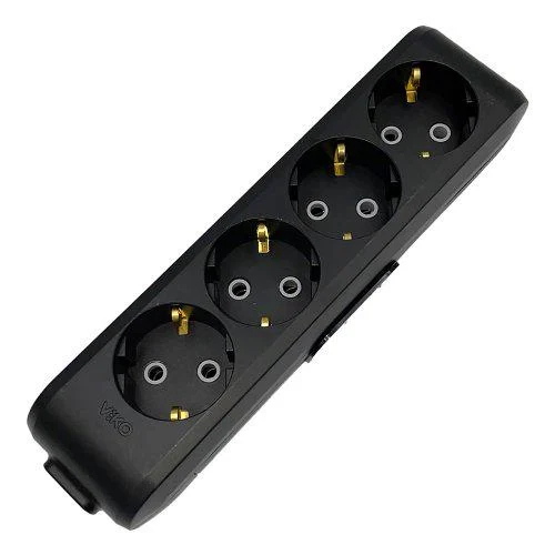Удлинитель VIKO Multi-Let 4 х 3м черный, заземление (90134403) фото