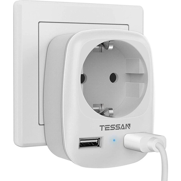картинка Сетевой фильтр Tessan TS-611-DE белый от магазина itmag.kz