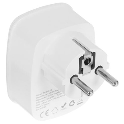 Сетевой фильтр Tessan TS-611-DE, 1 розетка, 2хUSB, Grey (TS-611-DE) фото