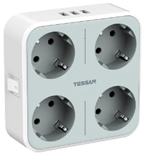 картинка Сетевой фильтр Tessan TS-302-DE серый от магазина itmag.kz