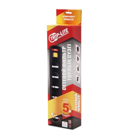 Сетевой фильтр TrippLite GR16-1379T, 6 розеток, 1.5м, Black (GR16-1379T 1.5M) фото