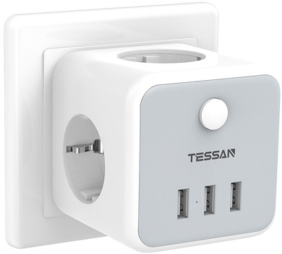 картинка Сетевой фильтр Tessan TS-301-DE серый от магазина itmag.kz