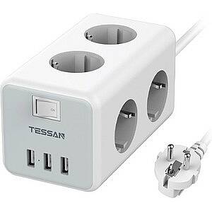 картинка Сетевой фильтр Tessan TS-306 серый от магазина itmag.kz