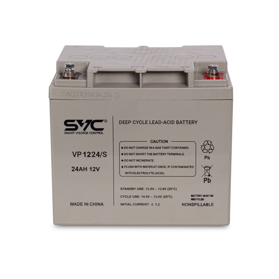 картинка Аккумуляторная батарея SVC VP1224/S 12В 24 Ач (165*125*175) от магазина itmag.kz