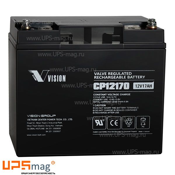 Аккумулятор для ИБП Vision c емкостью 12В 17Ач (CP12170E-X 12V17AH) фото