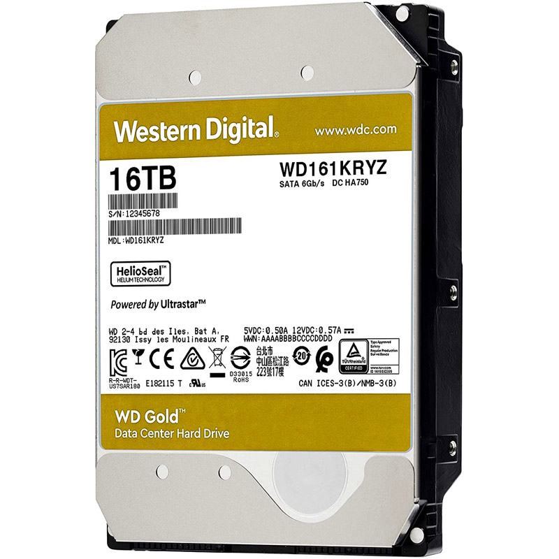картинка Жесткий диск повышенной надежности HDD 16Tb Western Digital Gold WD161KRYZ SATA3  от магазина itmag.kz